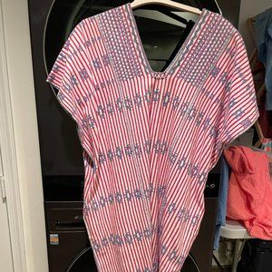 Pippa Holt No. 146 Pink and Blue Midi Kaftan Dress